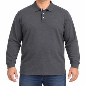 Foundry Supply Co Polo Shirt Mens 2XL Gray Long Sleeve 100% Cotton Big Tall